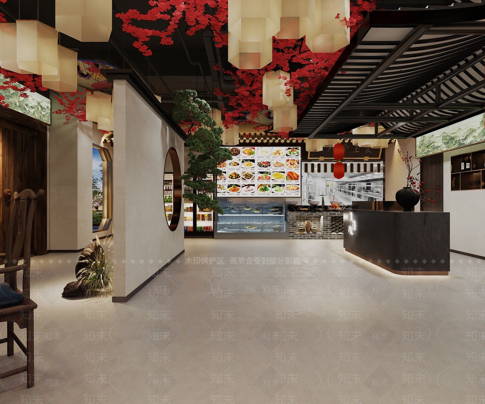 新中式中餐厅3D模型下载【ID:1148567612】