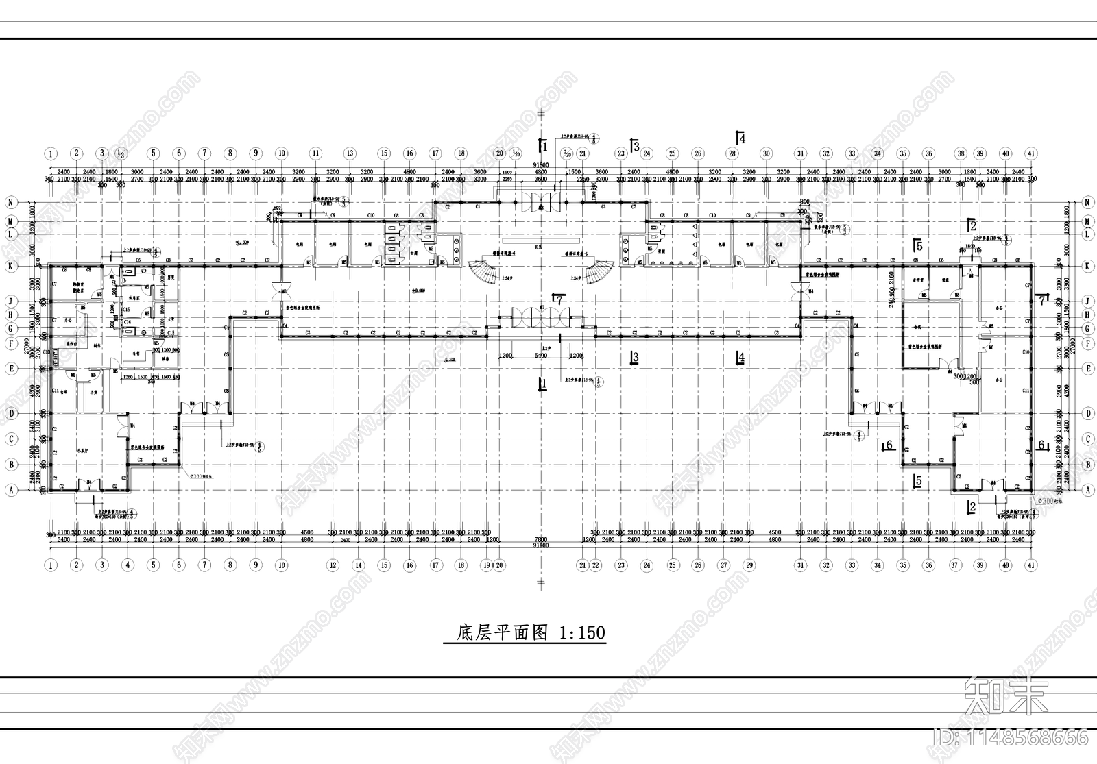 欧式茶馆休闲会所建筑cad施工图下载【ID:1148568666】