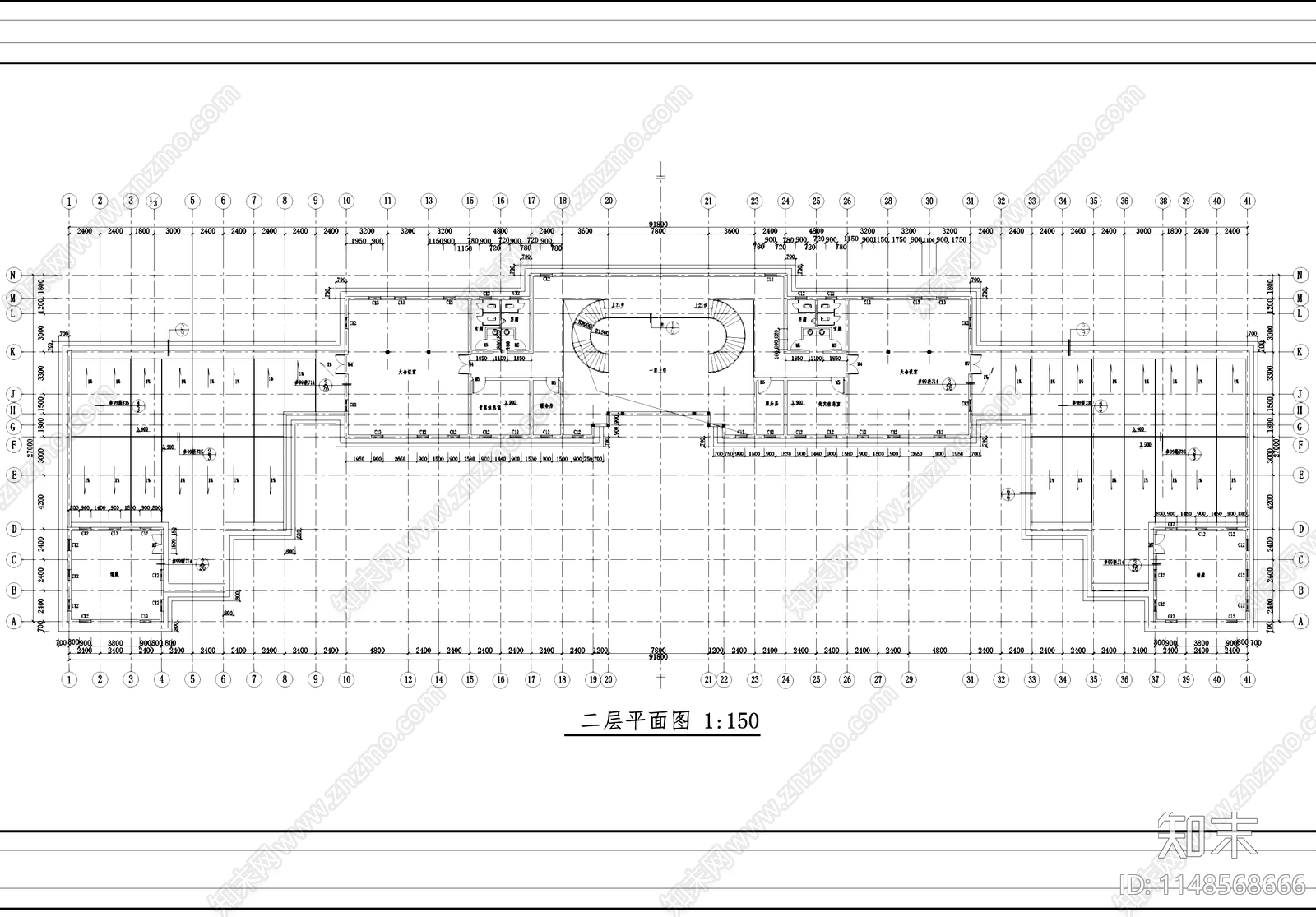 欧式茶馆休闲会所建筑cad施工图下载【ID:1148568666】