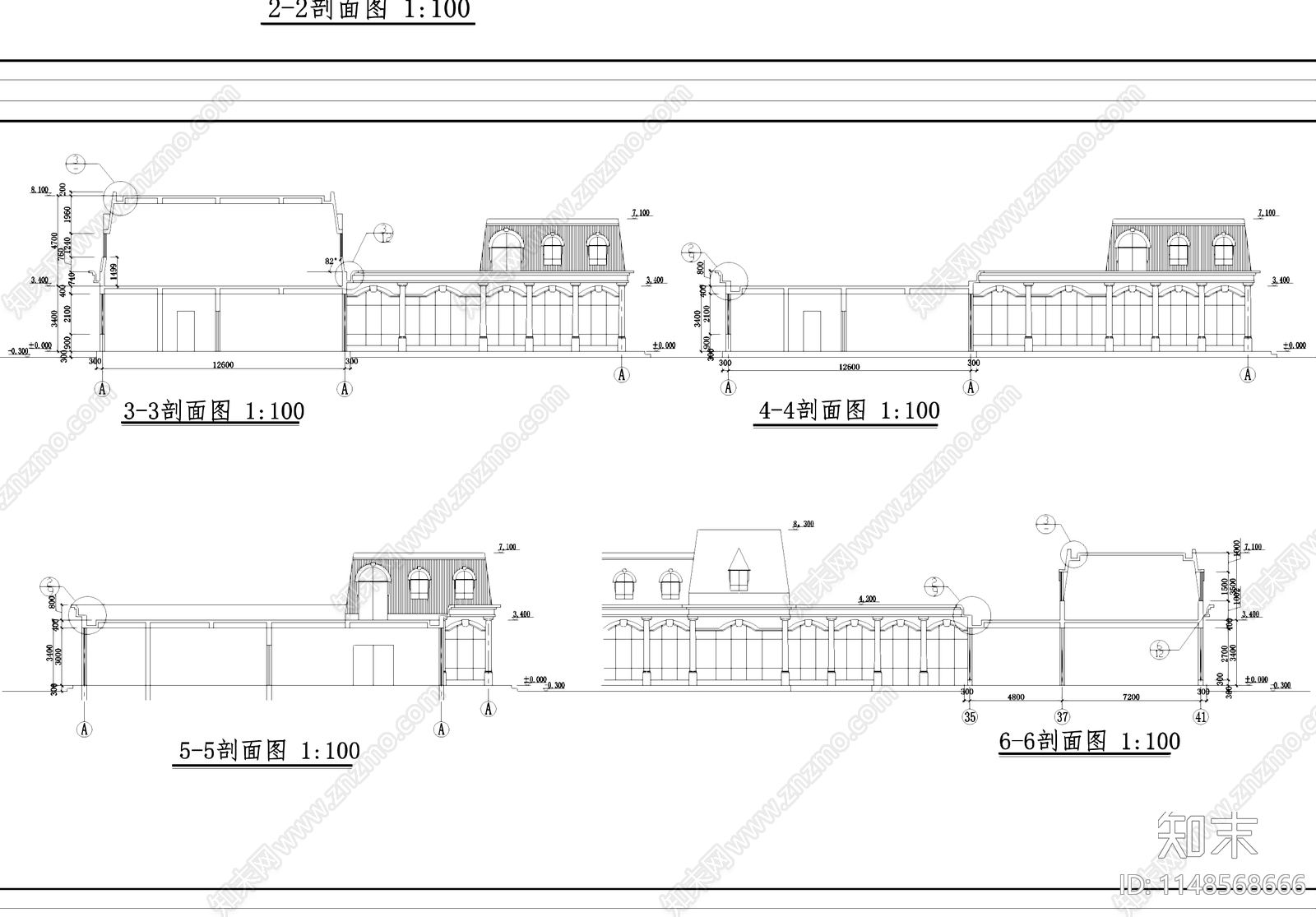 欧式茶馆休闲会所建筑cad施工图下载【ID:1148568666】