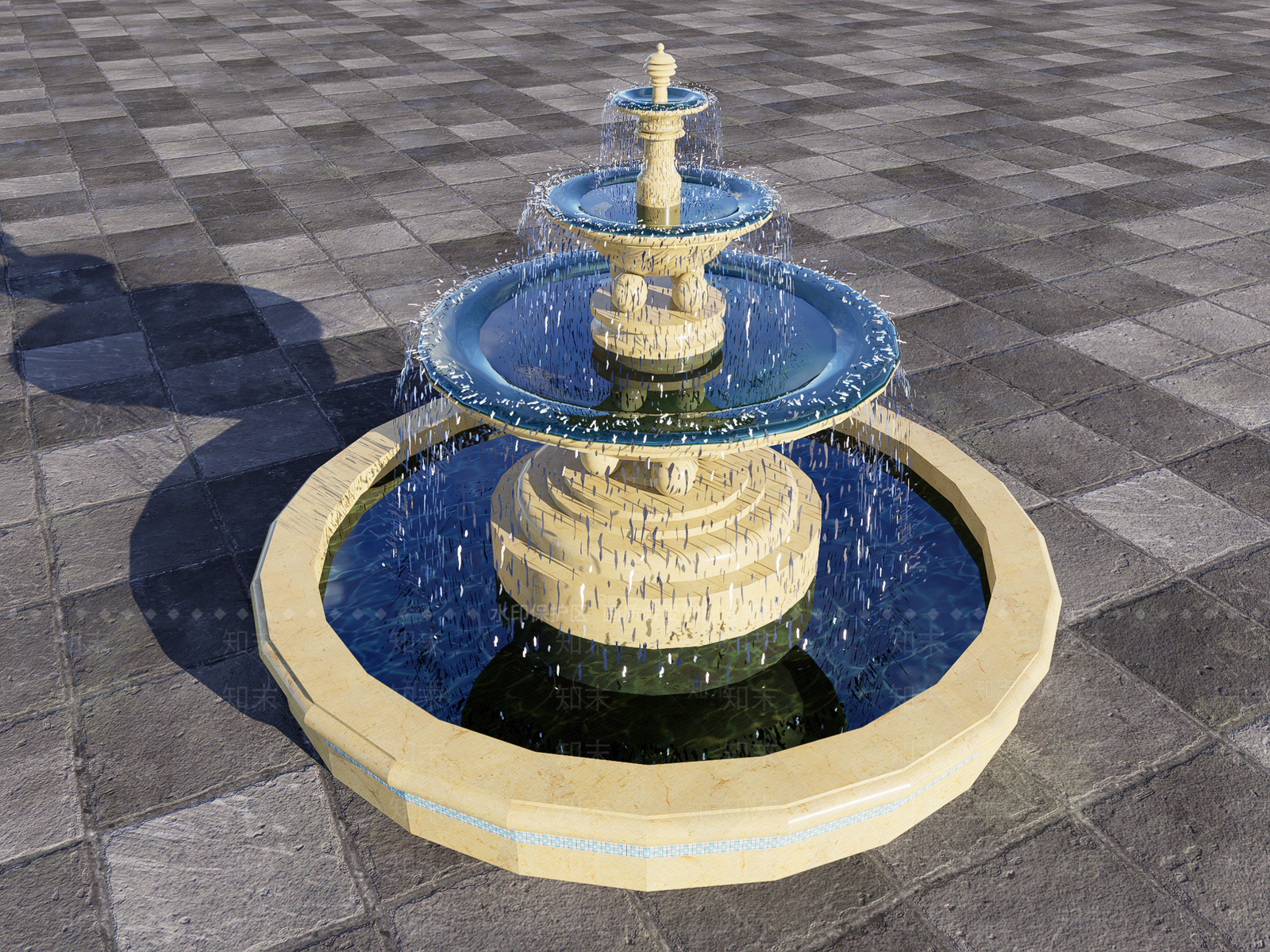欧式喷泉SU模型下载【ID:1148659226】