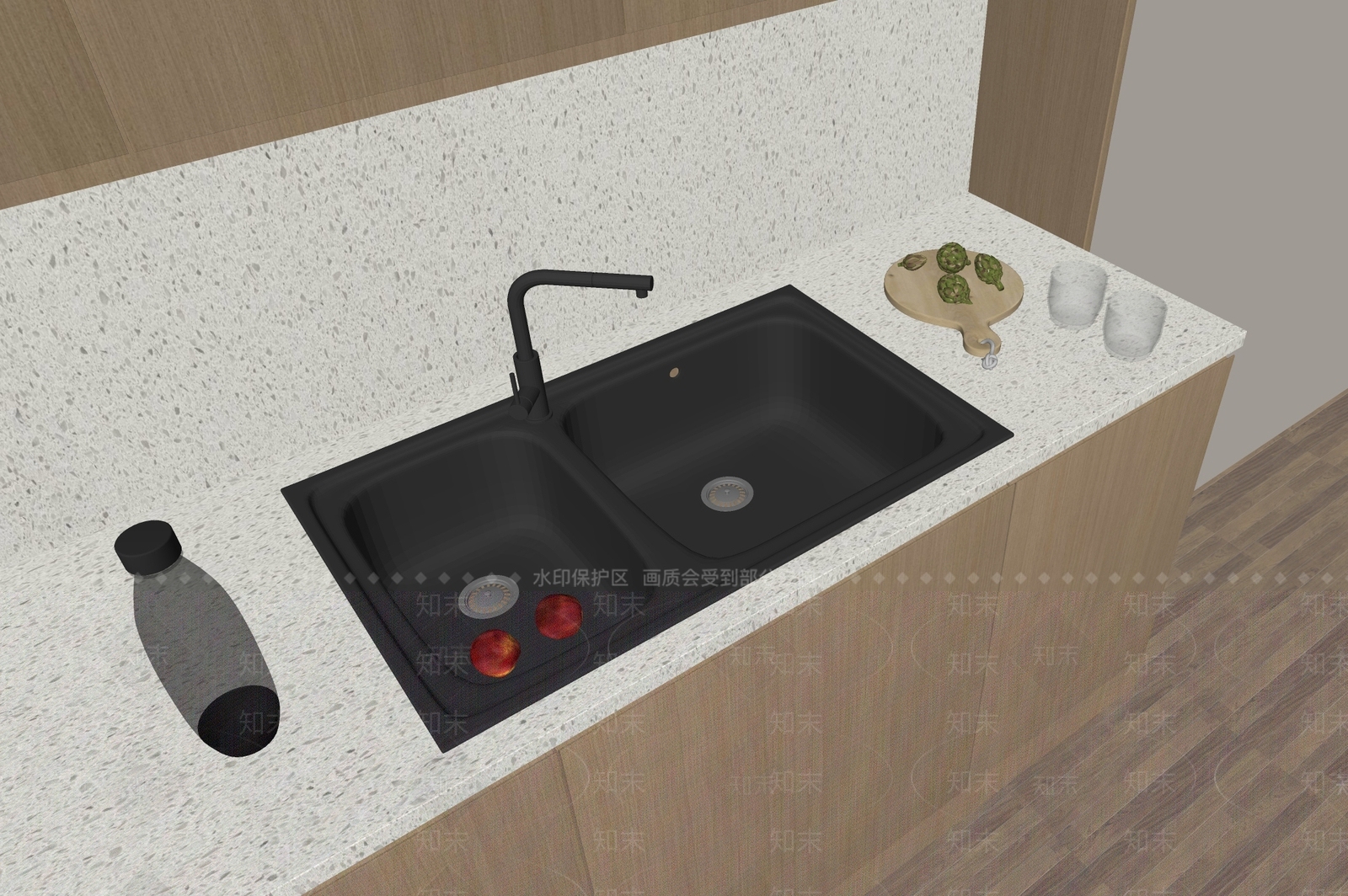 现代水槽SU模型下载【ID:1148572461】