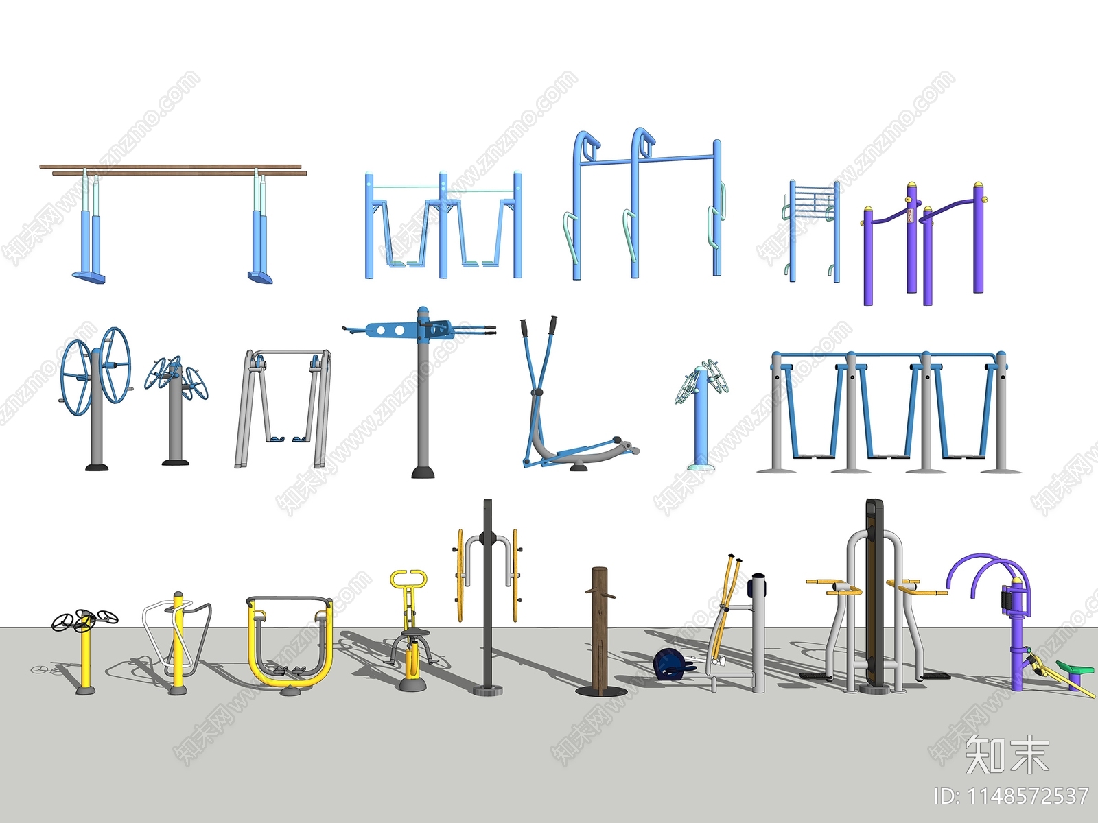 体育锻炼健身器材SU模型下载【ID:1148572537】
