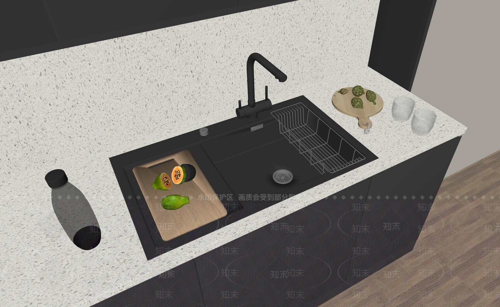 现代水槽SU模型下载【ID:1148572698】