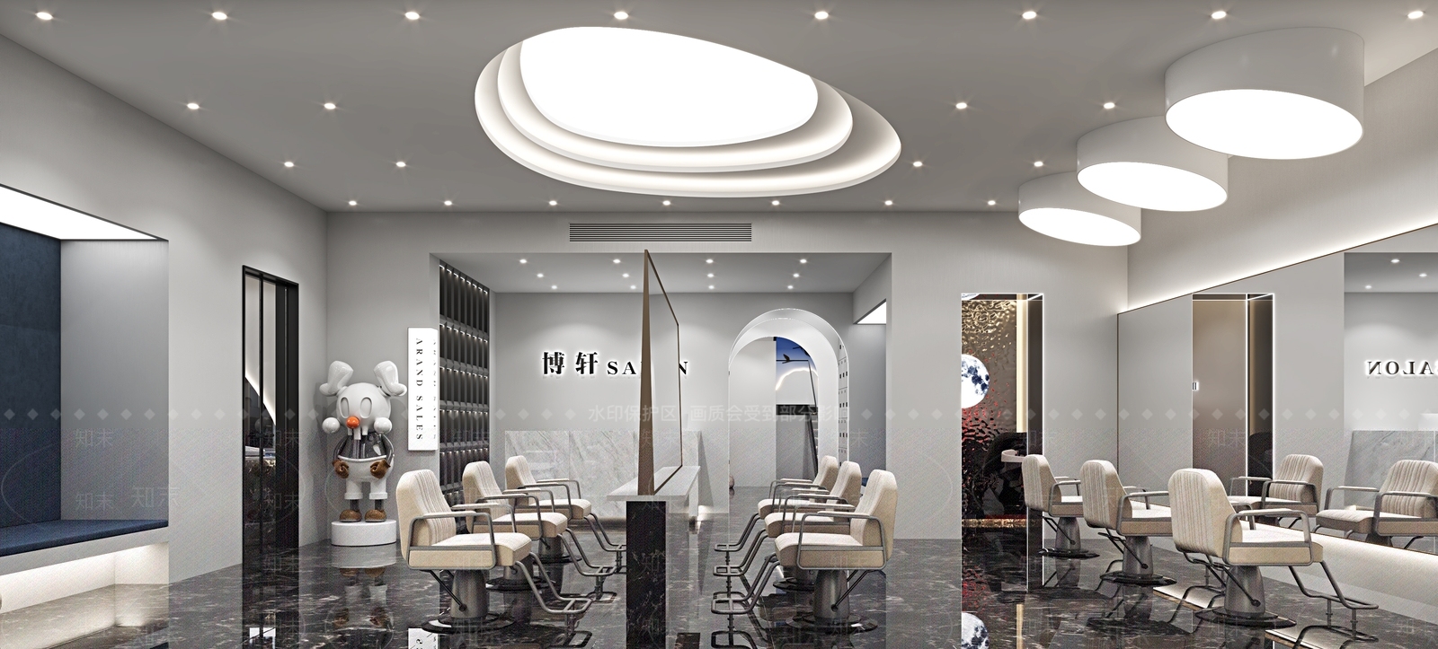 现代美发店3D模型下载【ID:1148582519】