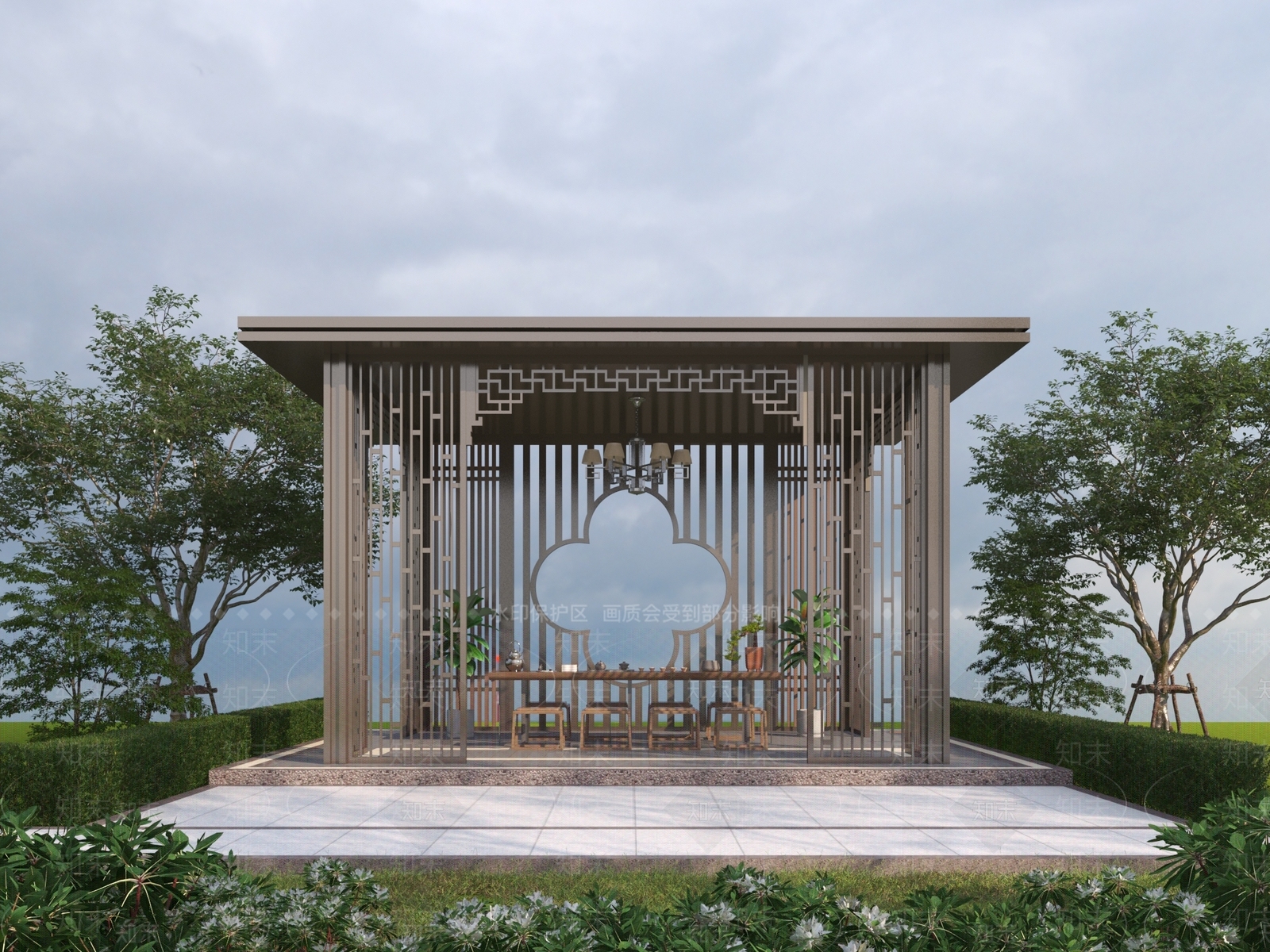 新中式凉亭3D模型下载【ID:1148588447】