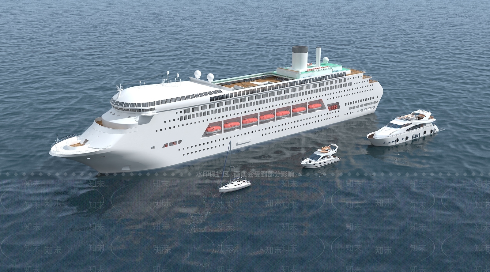 现代游艇游轮3D模型下载【ID:1148589489】