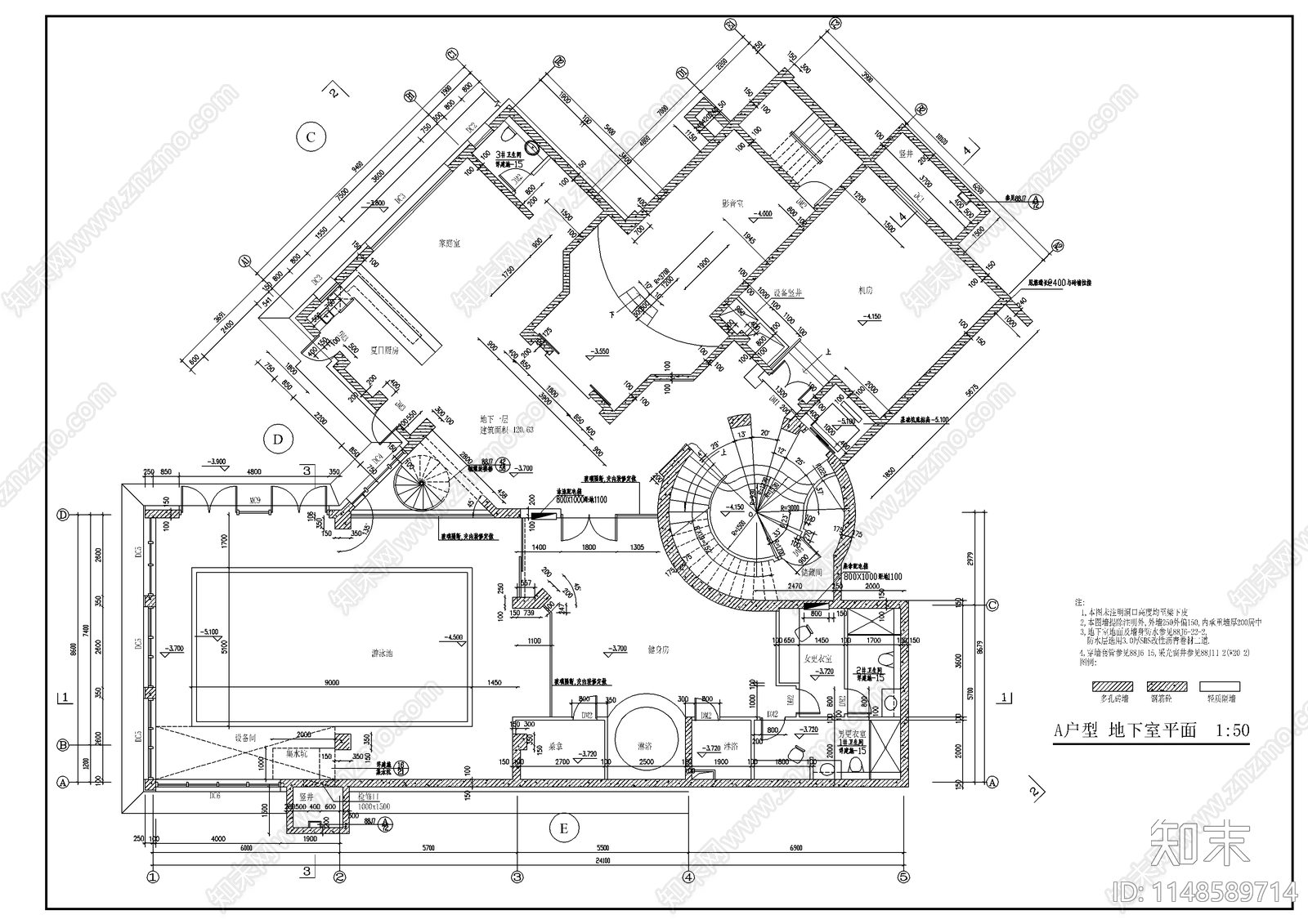 北京某经典别墅建筑cad施工图下载【ID:1148589714】