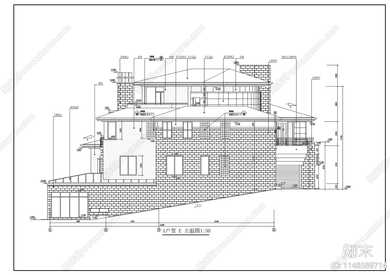 北京某经典别墅建筑cad施工图下载【ID:1148589714】