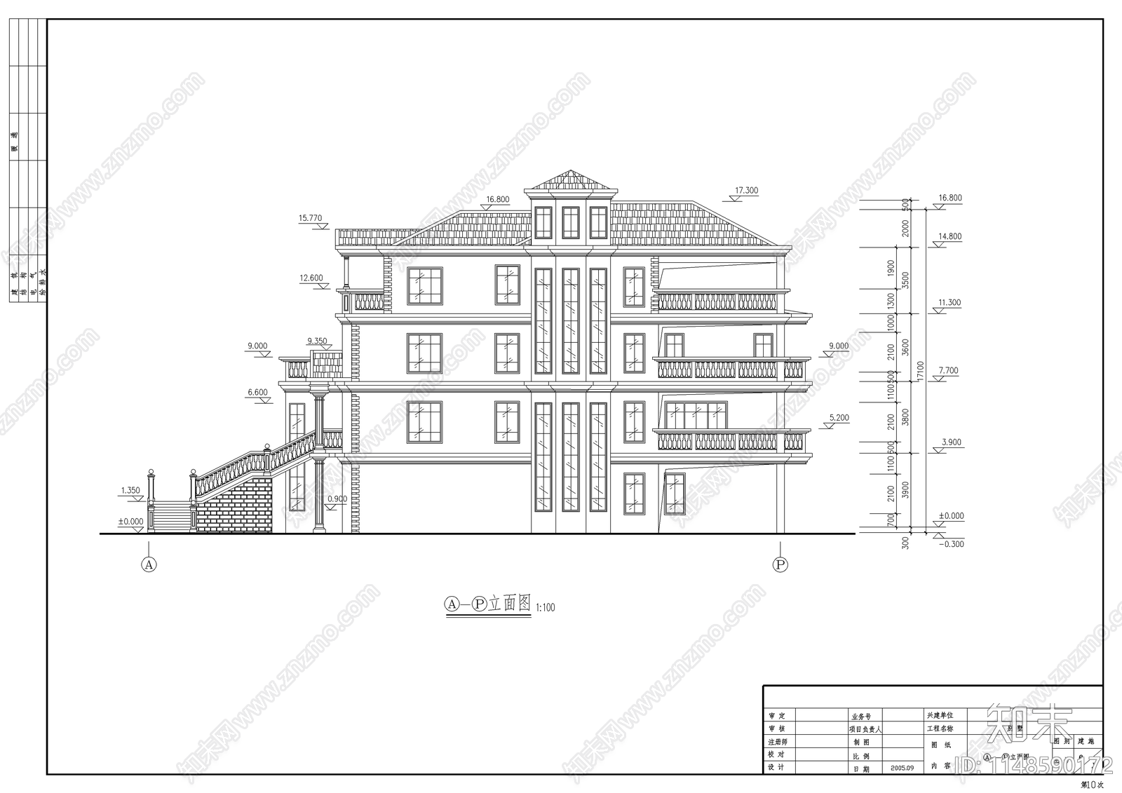 农村自建别墅建筑cad施工图下载【ID:1148590172】