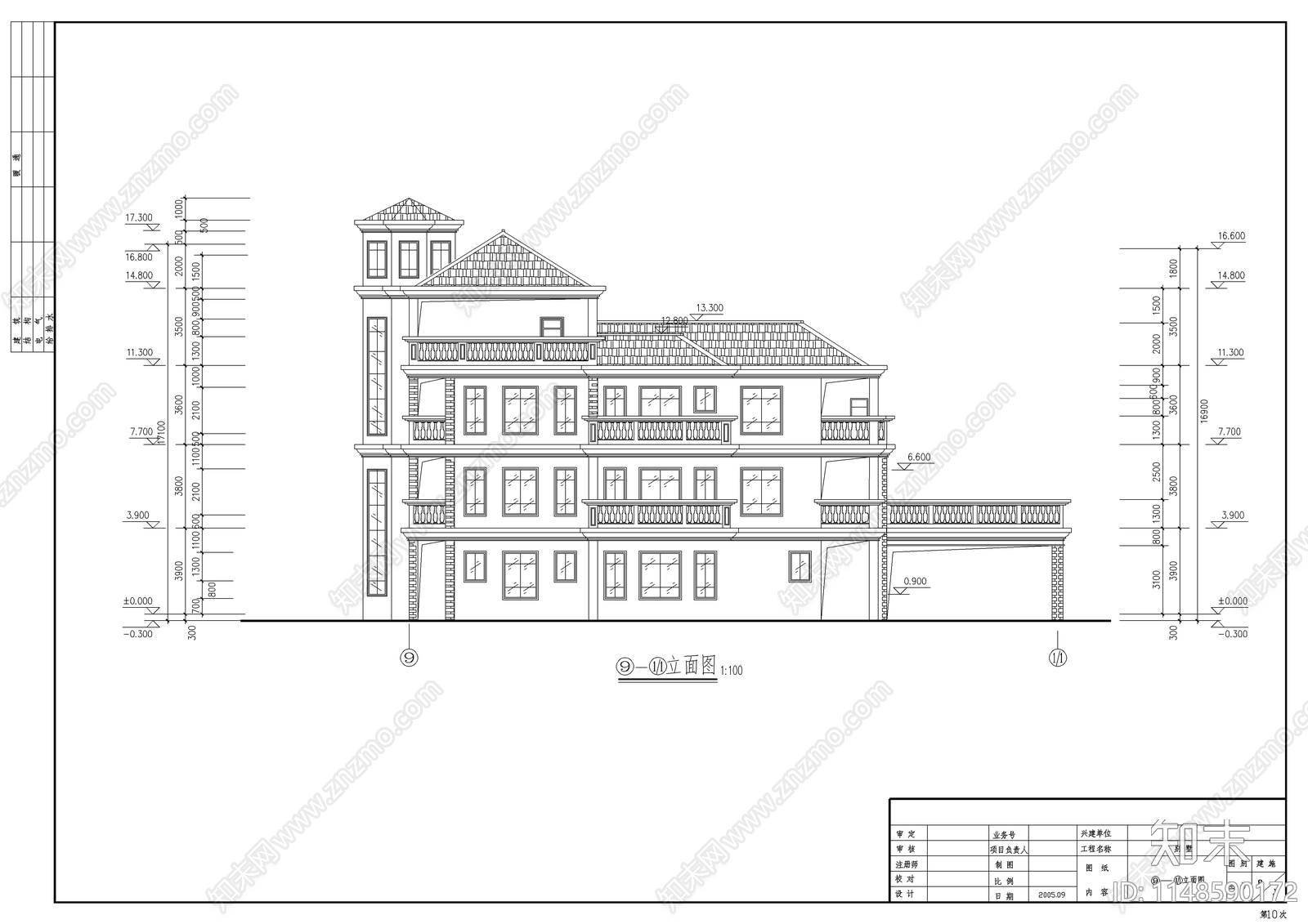 农村自建别墅建筑cad施工图下载【ID:1148590172】