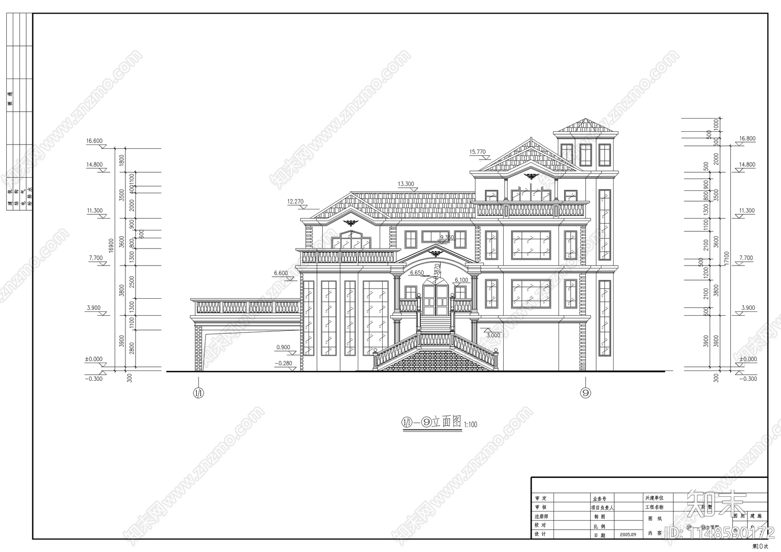 农村自建别墅建筑cad施工图下载【ID:1148590172】