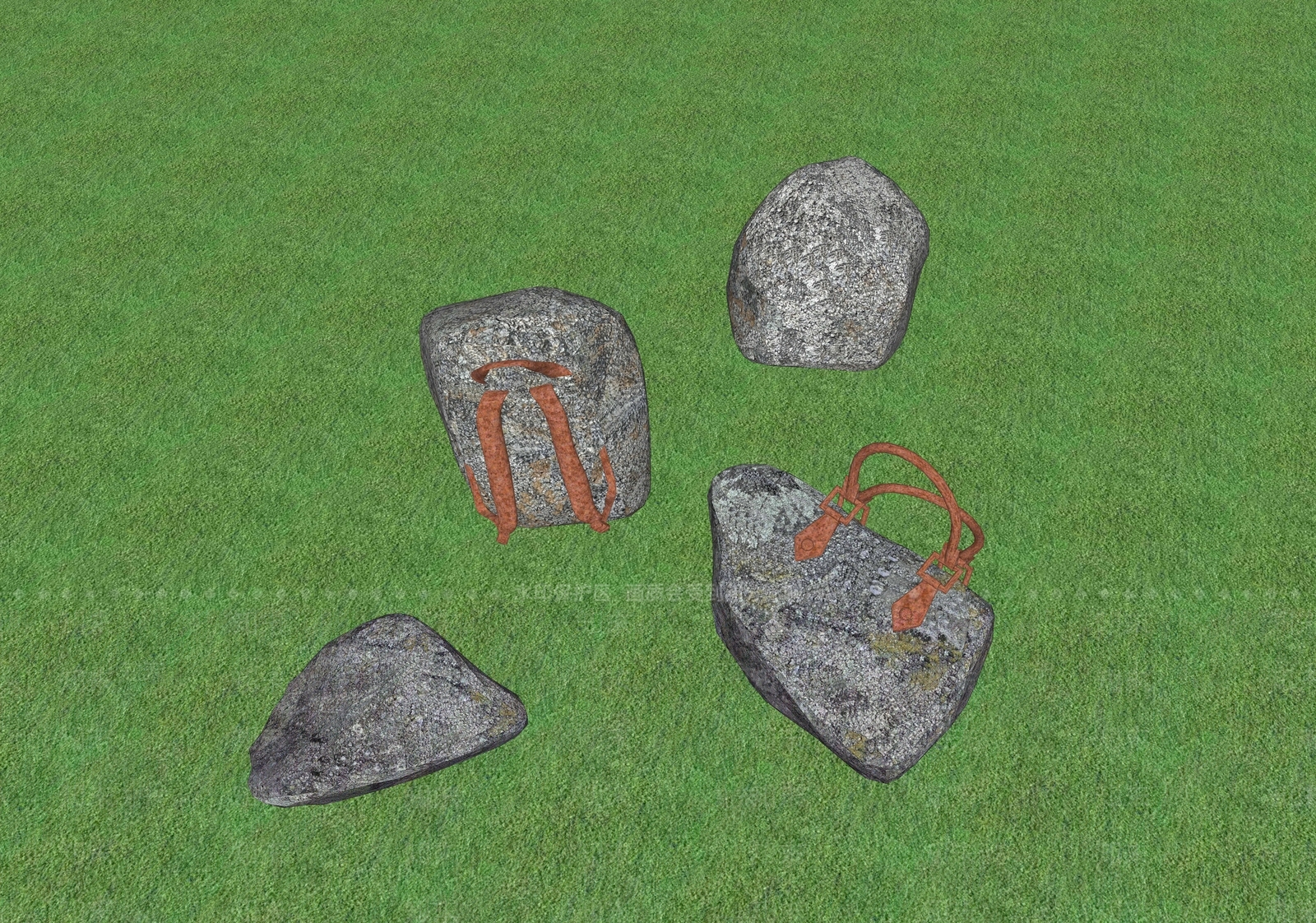 现代景观石头SU模型下载【ID:1148594001】