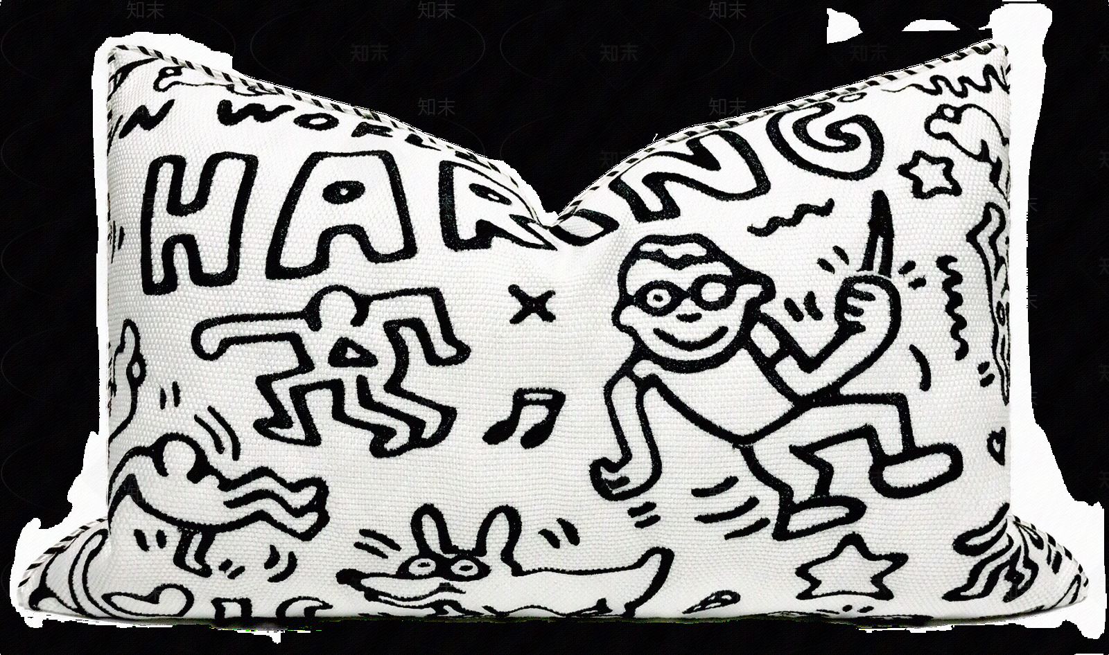 黑白花纹纹理抱枕贴图下载【ID:1148594749】