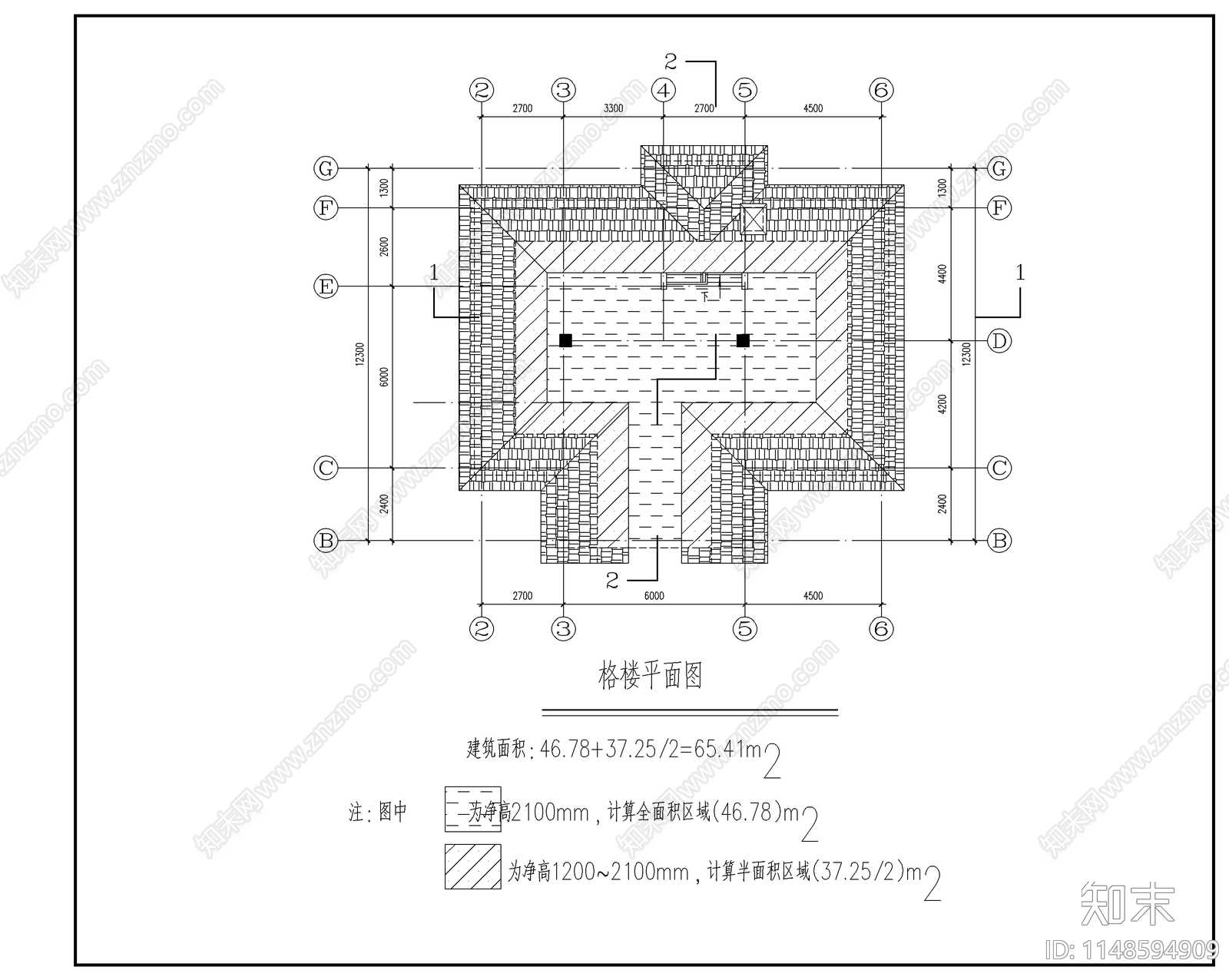 现代简约别墅建筑cad施工图下载【ID:1148594909】