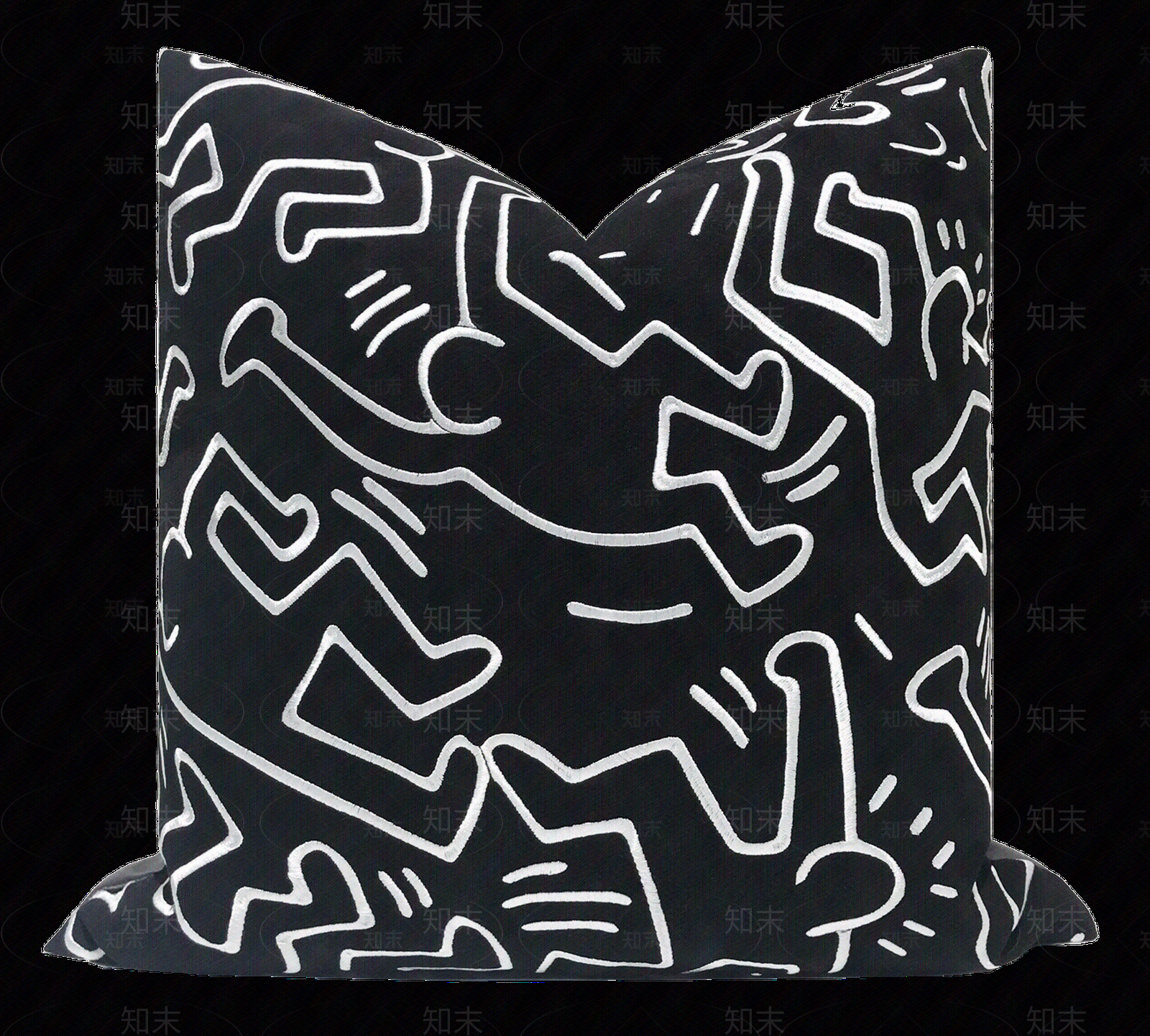 黑白花纹纹理抱枕贴图下载【ID:1148595136】