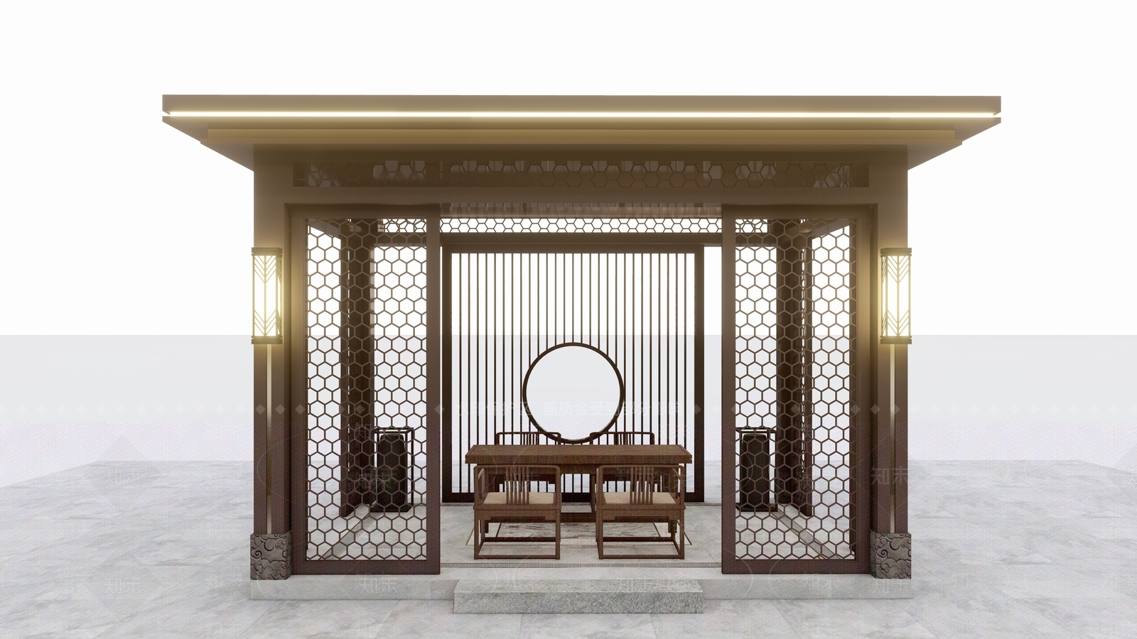 新中式亭子SU模型下载【ID:1148599653】