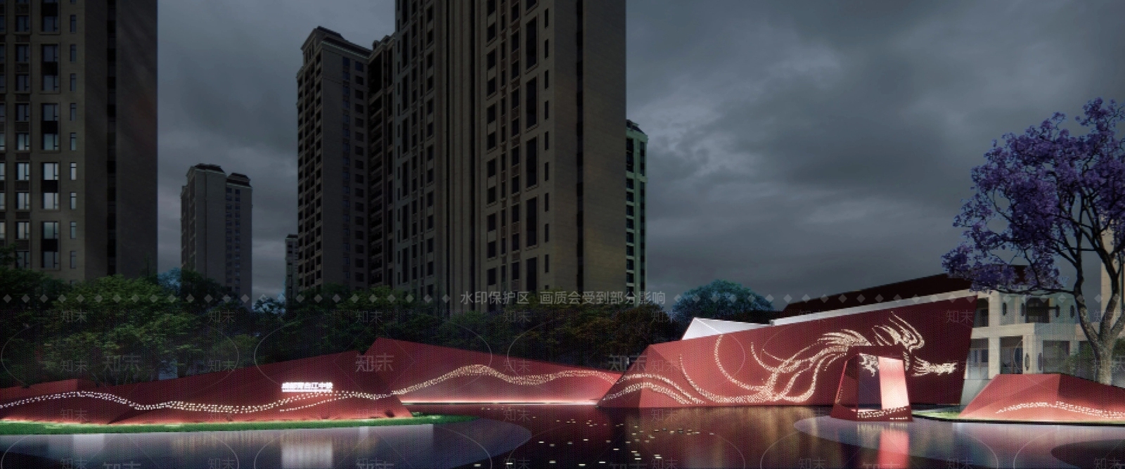 现代小区景观SU模型下载【ID:1148685971】
