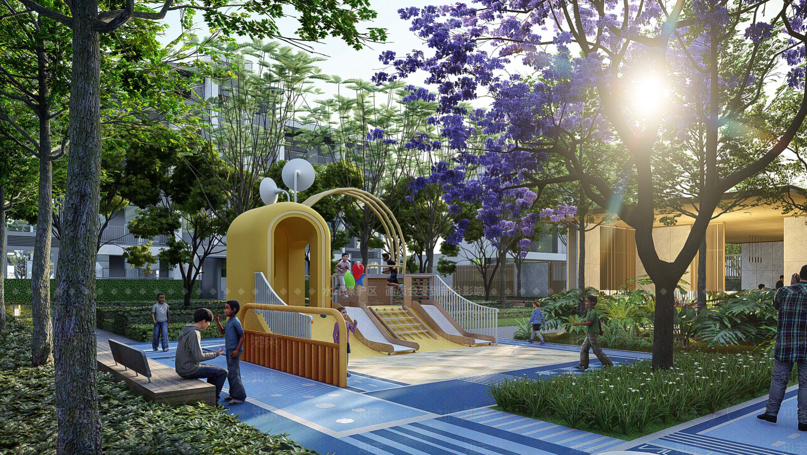 现代居住区中心景观SU模型下载【ID:1148604373】