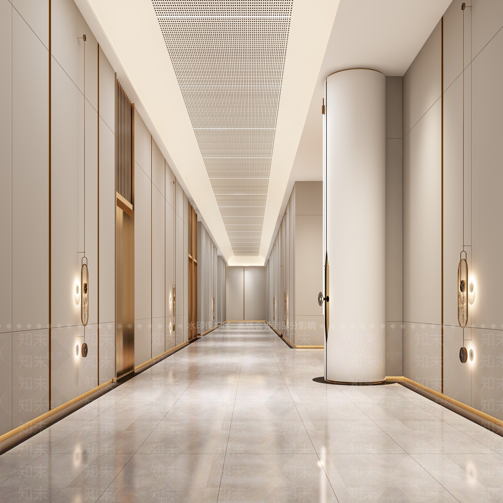 现代酒店过道3D模型下载【ID:1148607494】