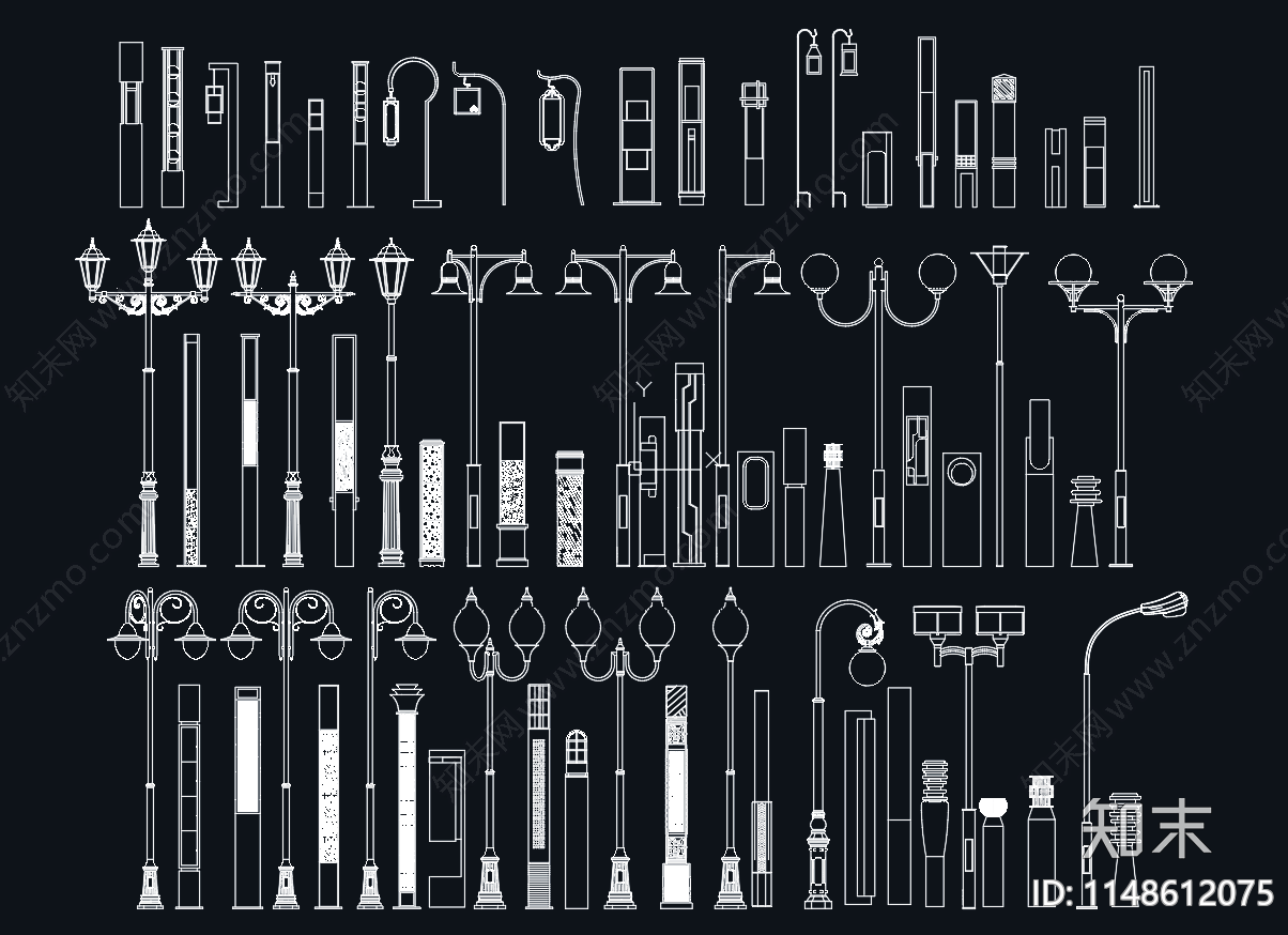 路灯cad施工图下载【ID:1148612075】