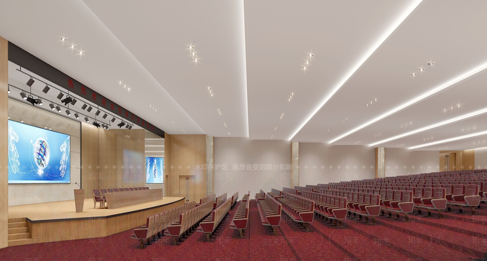 现代多功能报告厅3D模型下载【ID:1148615640】