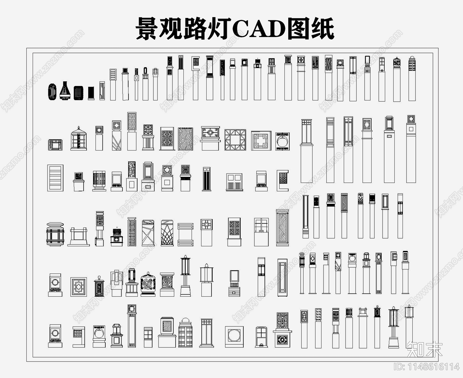 景观路灯灯柱施工图下载【ID:1148616114】