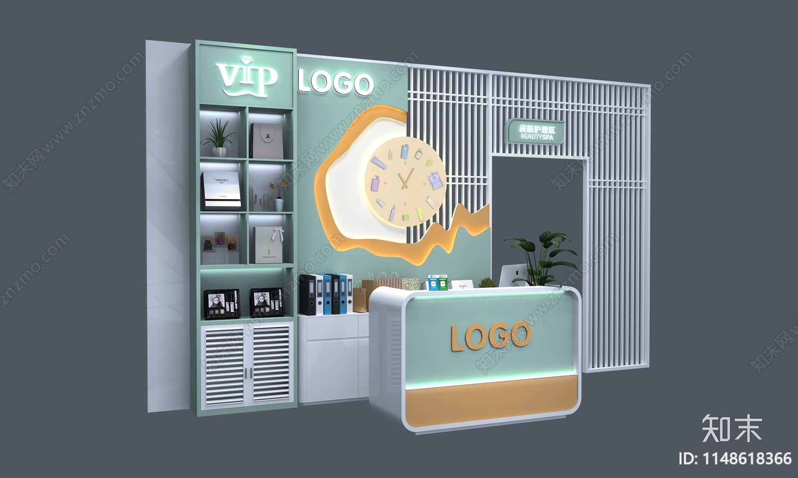 化妆品展台背景墙节点施工图下载【ID:1148618366】