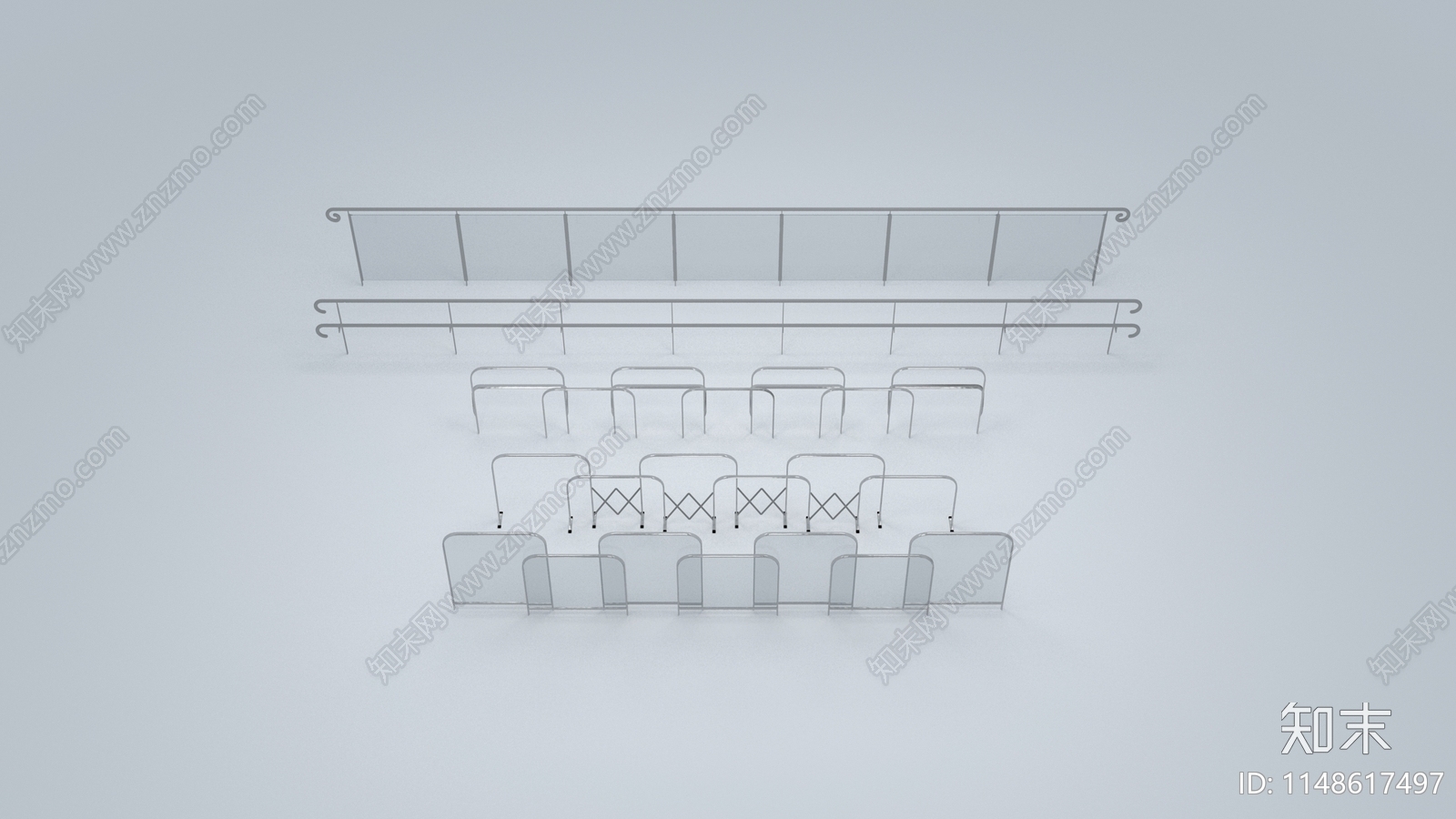 现代栏杆3D模型下载【ID:1148617497】