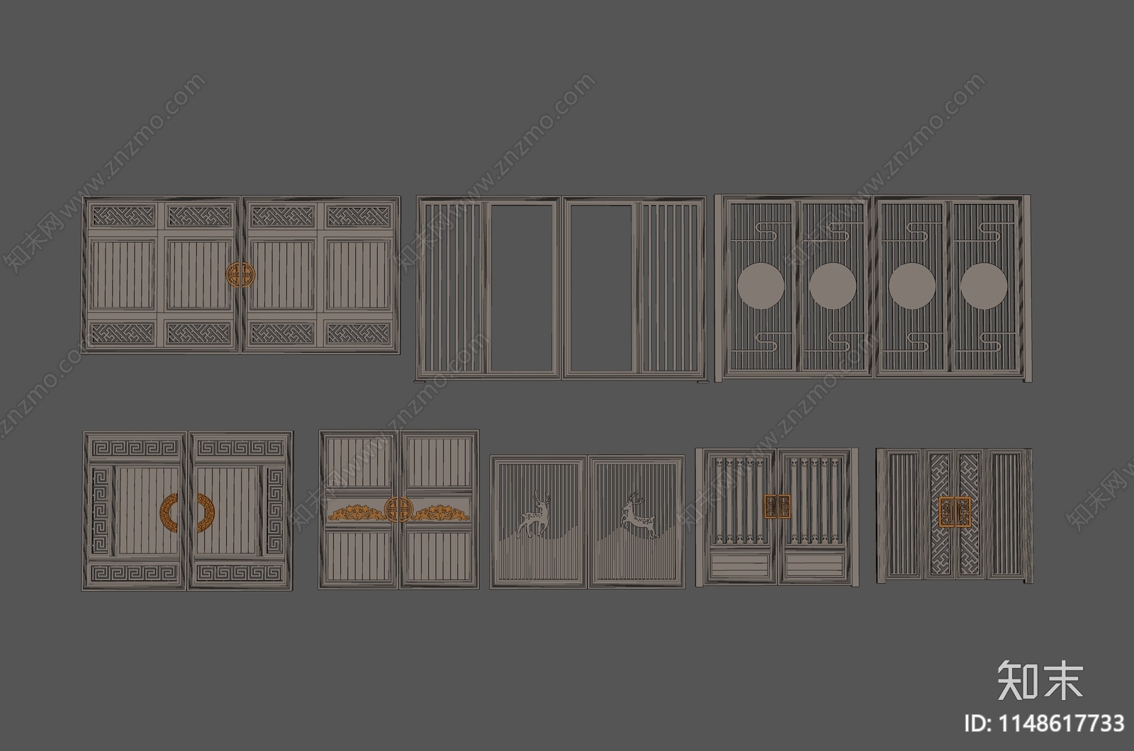新中式庭院门SU模型下载【ID:1148617733】