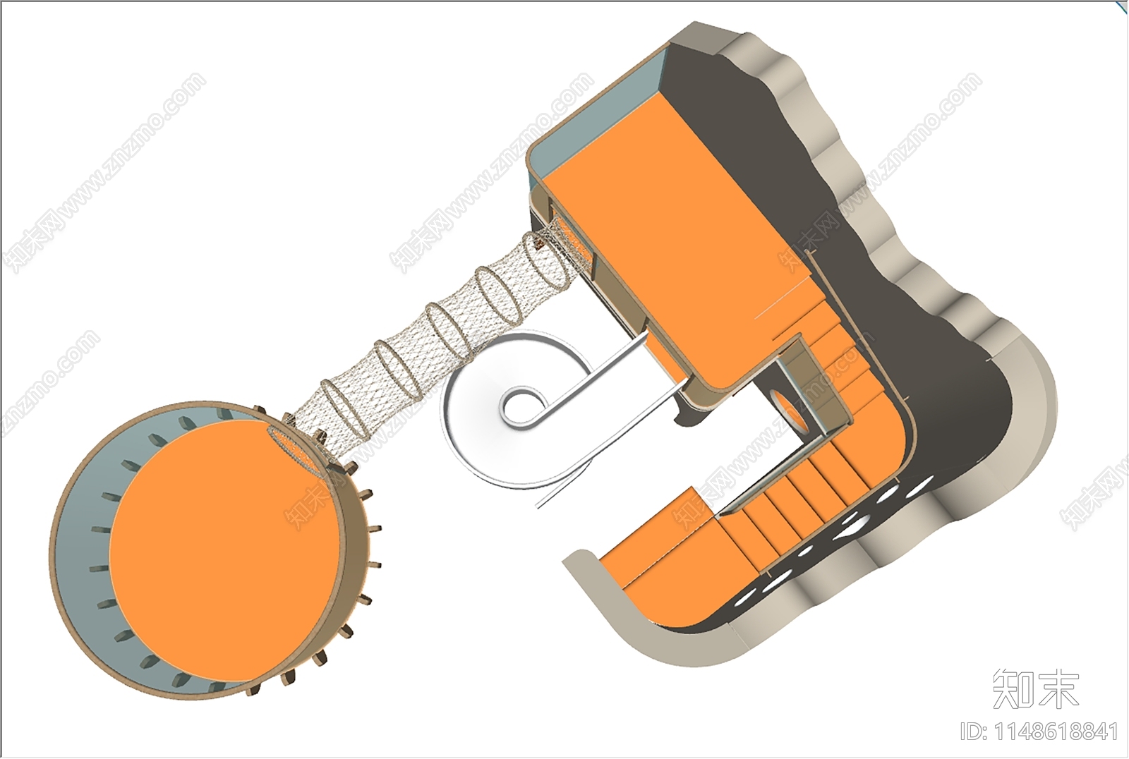 儿童滑梯SU模型下载【ID:1148618841】