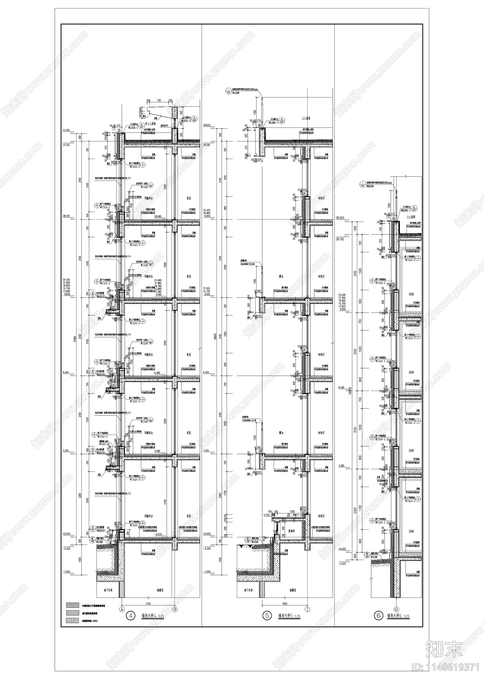 10层洋房住宅楼建筑cad施工图下载【ID:1148619371】