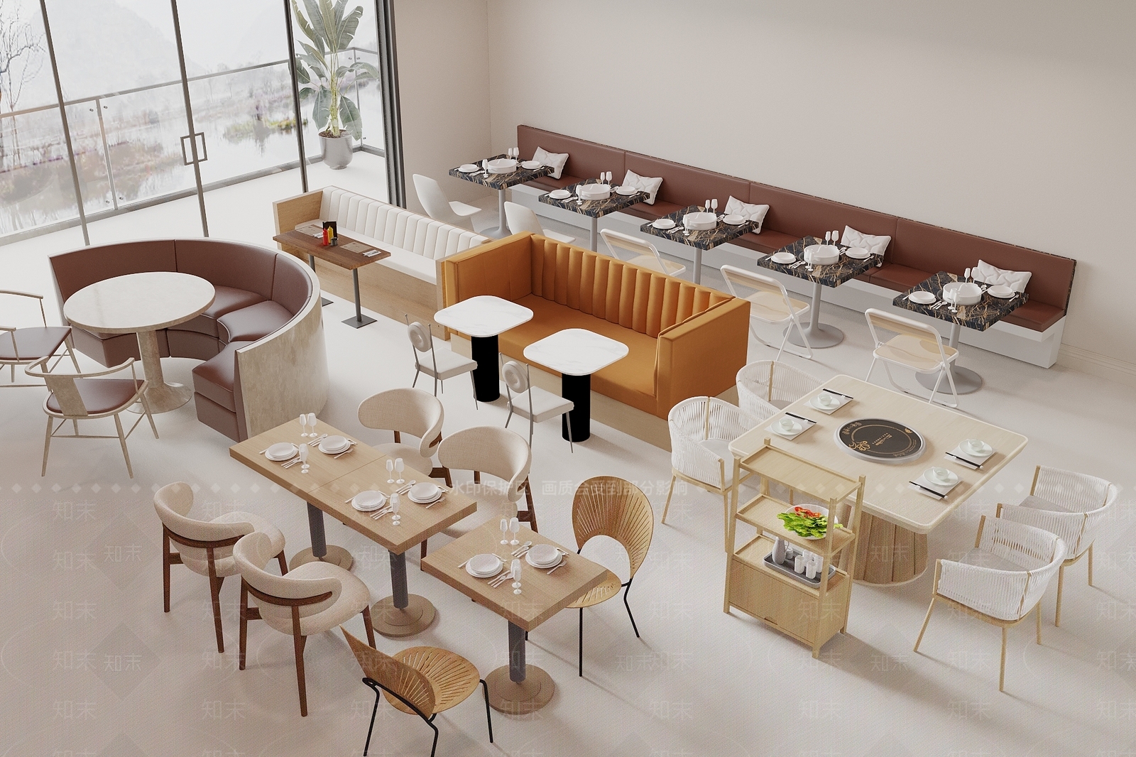 现代卡座沙发3D模型下载【ID:1148622769】