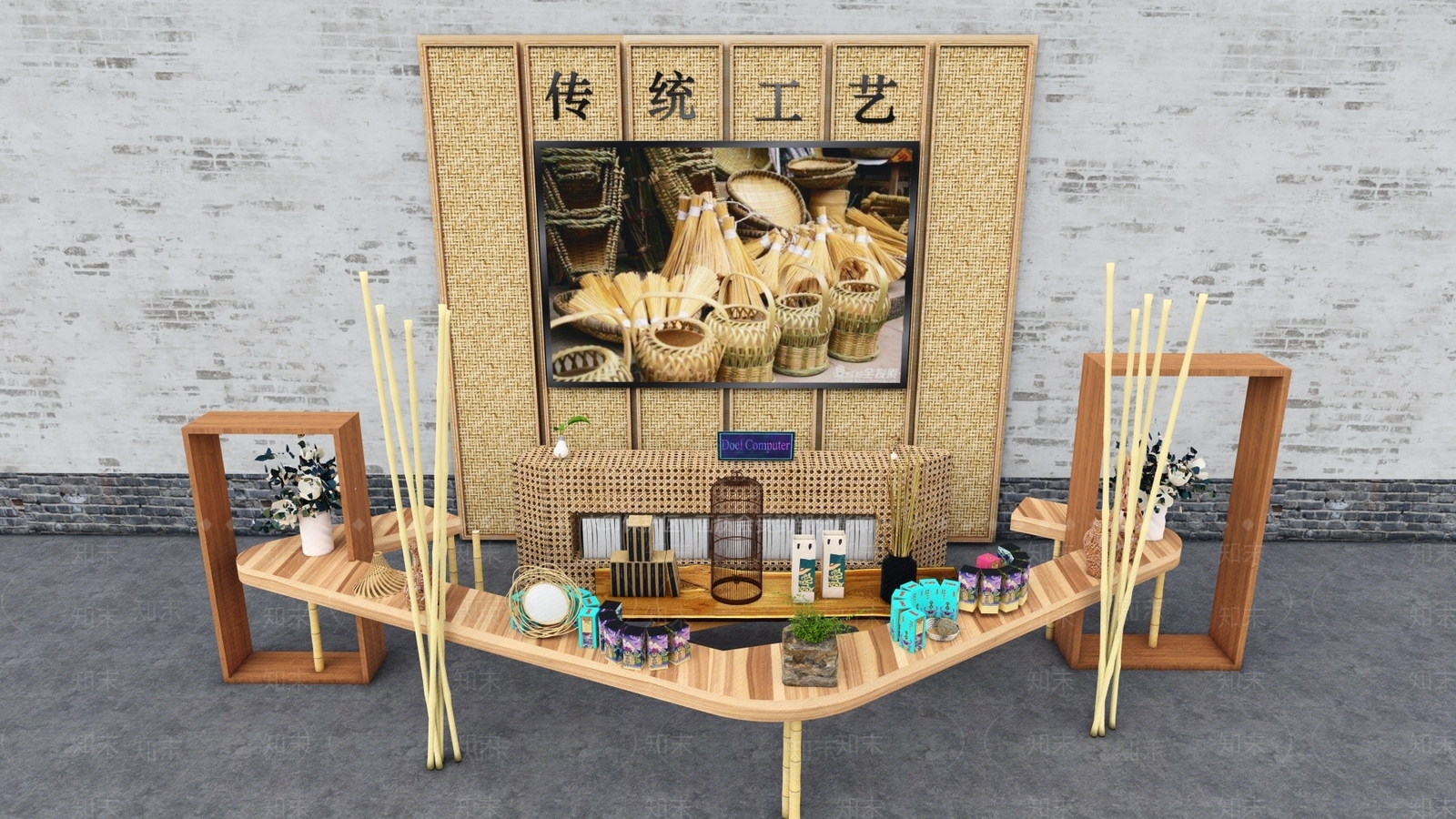 中式文创展台SU模型下载【ID:1148623686】