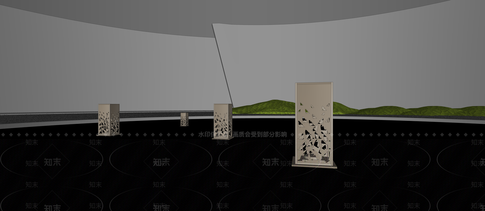 现代户外庭院灯SU模型下载【ID:1148625441】