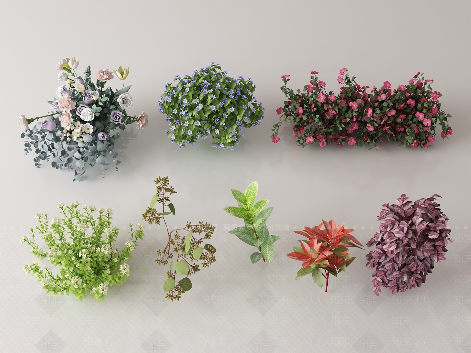 现代灌木3D模型下载【ID:1148648934】