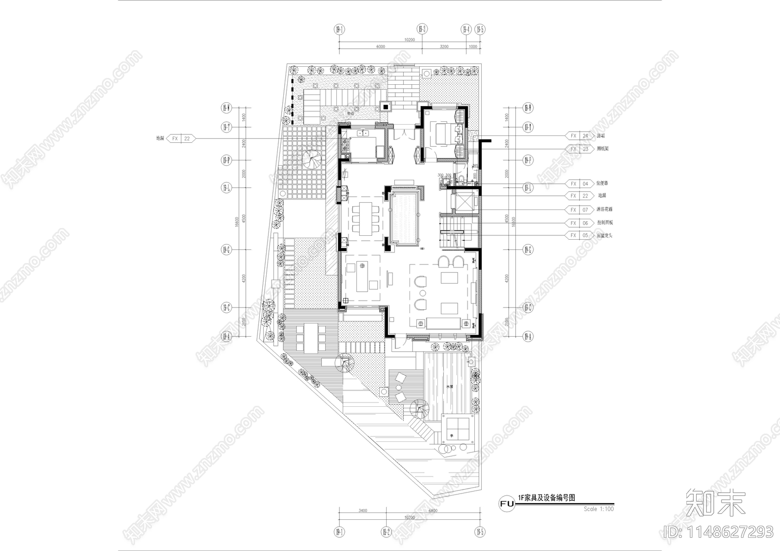 漳洲建发别墅样板间室内cad施工图下载【ID:1148627293】