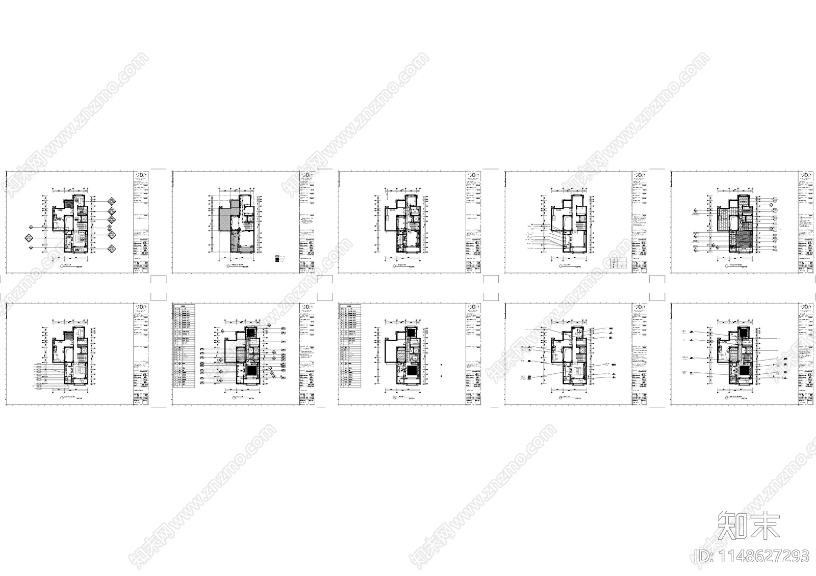 漳洲建发别墅样板间室内cad施工图下载【ID:1148627293】