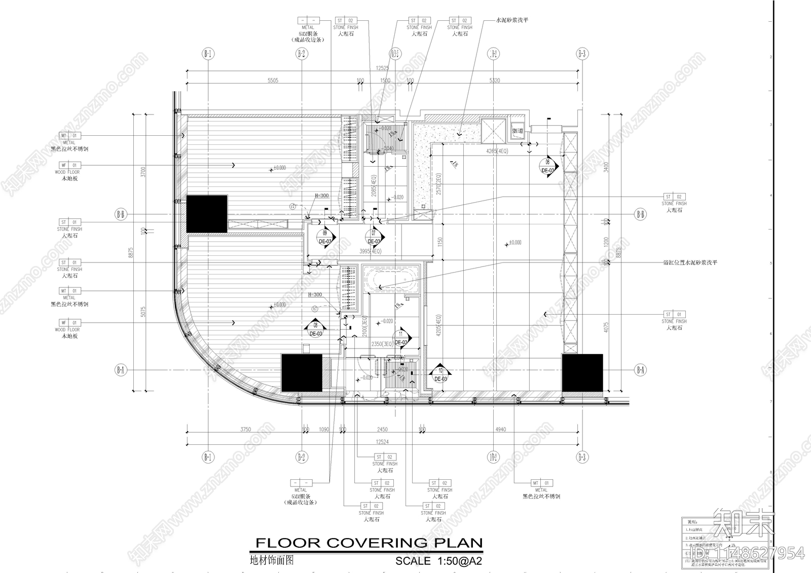 重庆公寓样板间室内cad施工图下载【ID:1148627954】