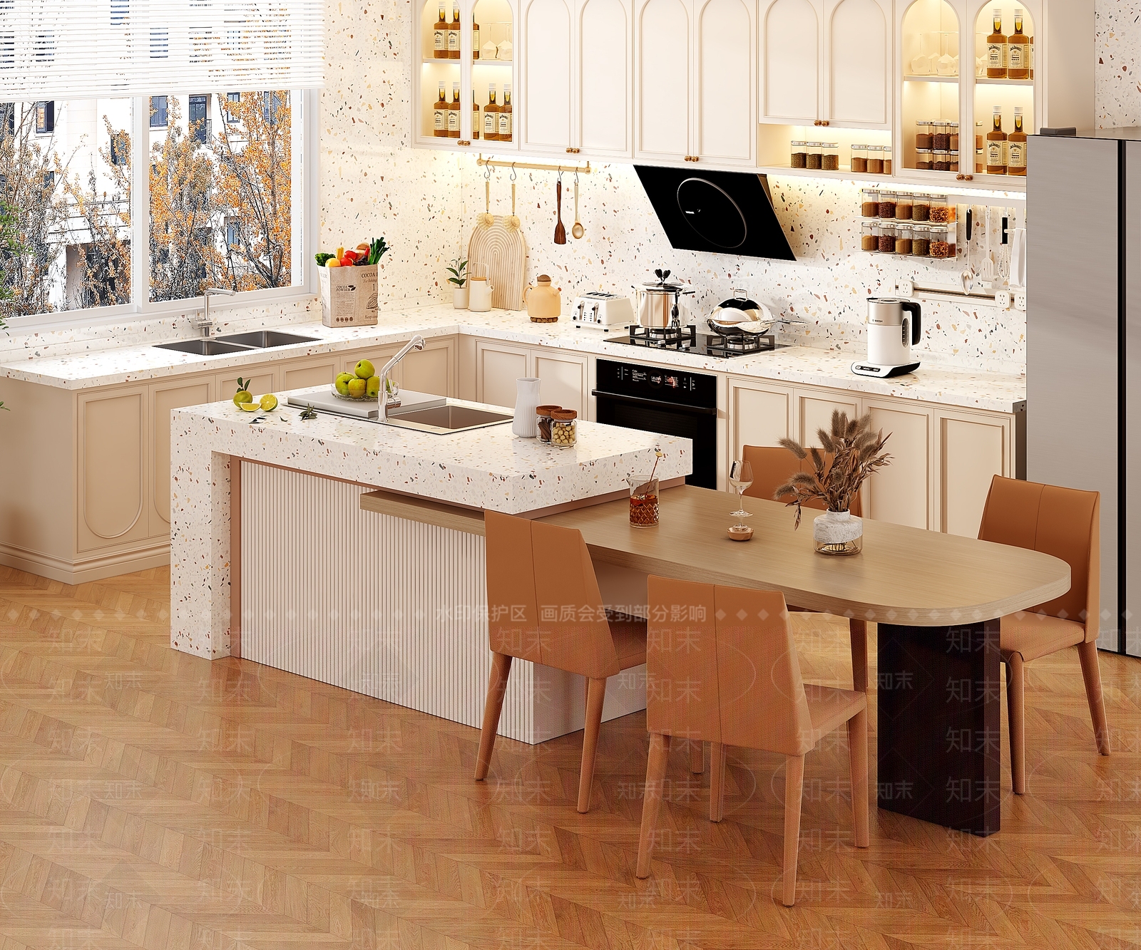 北欧开放式厨房3D模型下载【ID:1148628263】