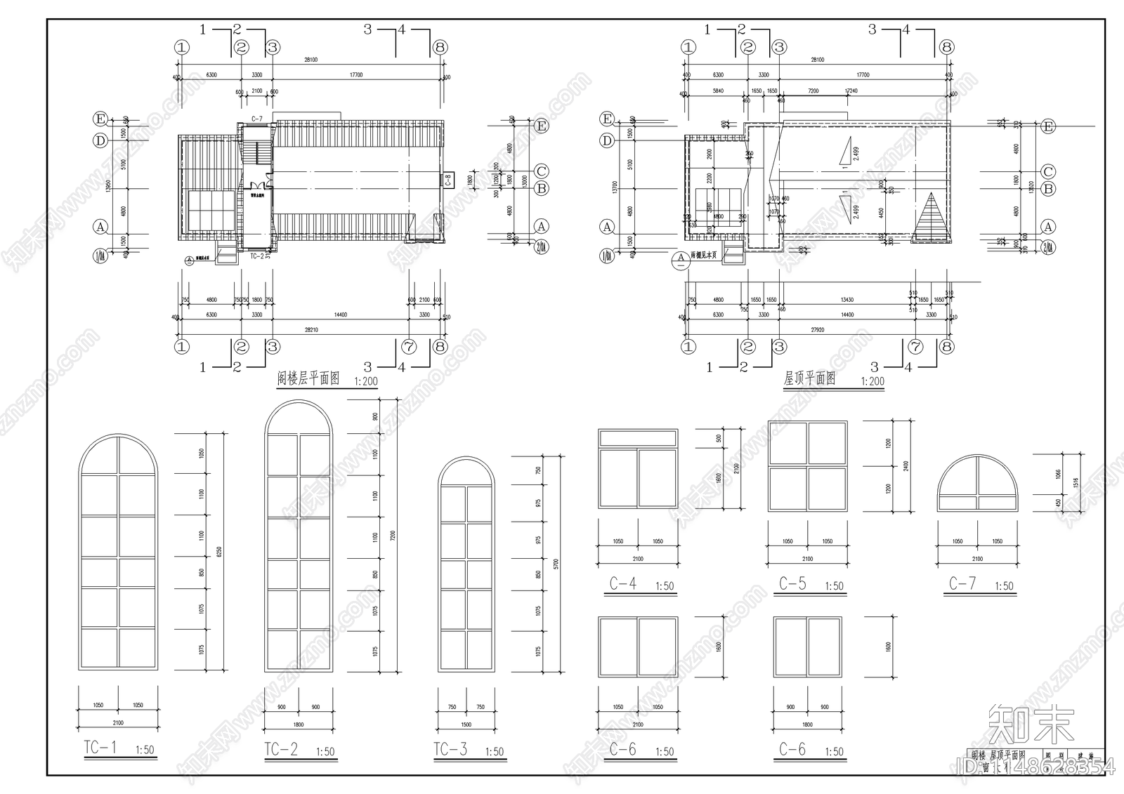 度假村别墅建筑施工图下载【ID:1148628354】