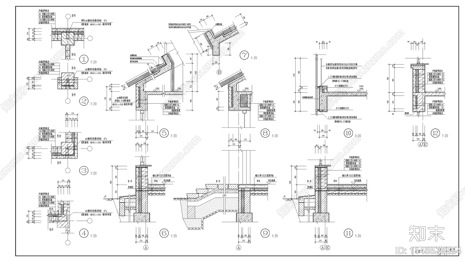 度假村别墅建筑施工图下载【ID:1148628354】