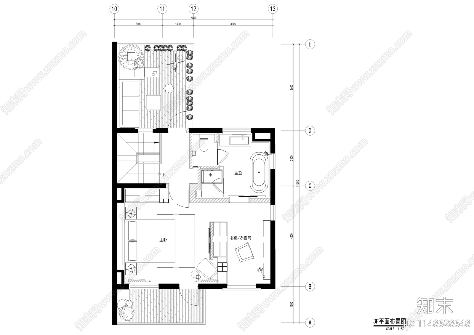 万科上海安亭别墅样板间室内cad施工图下载【ID:1148628648】