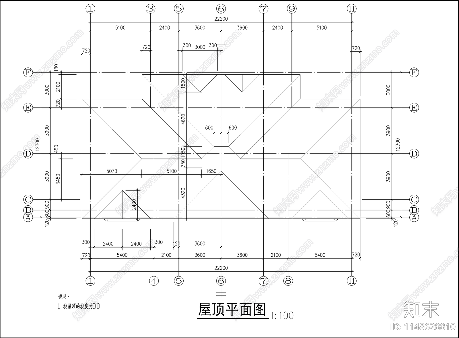 旅游度区乡村别墅楼建筑cad施工图下载【ID:1148628810】