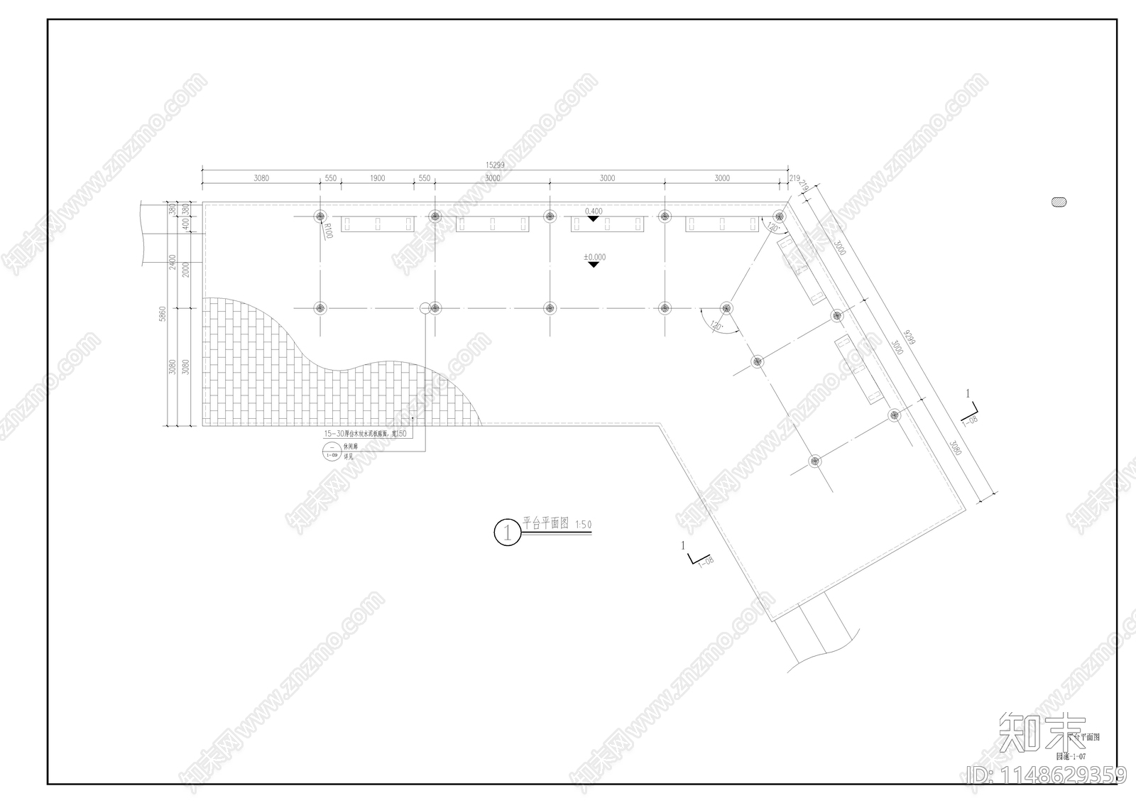 中式仿古廊架茅草廊架节点cad施工图下载【ID:1148629359】