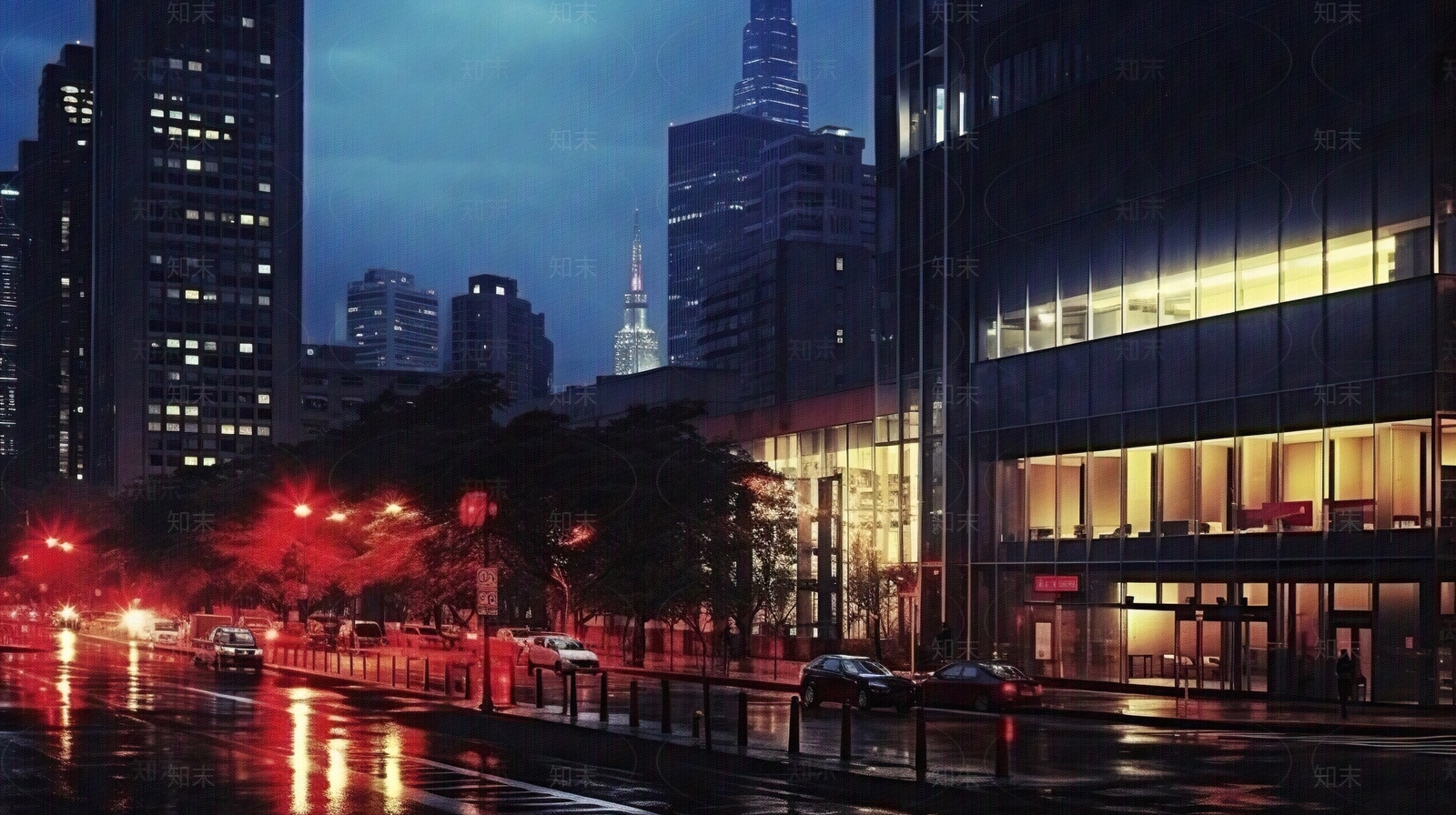 夜晚灯光街道城市外景贴图下载【ID:1148630374】