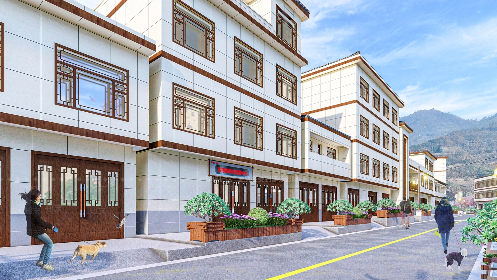 新中式乡村景观SU模型下载【ID:1148635430】