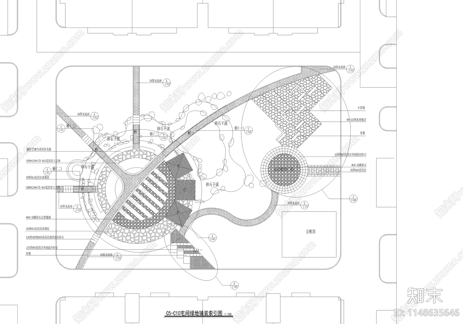 广场绿地景观cad施工图下载【ID:1148635646】