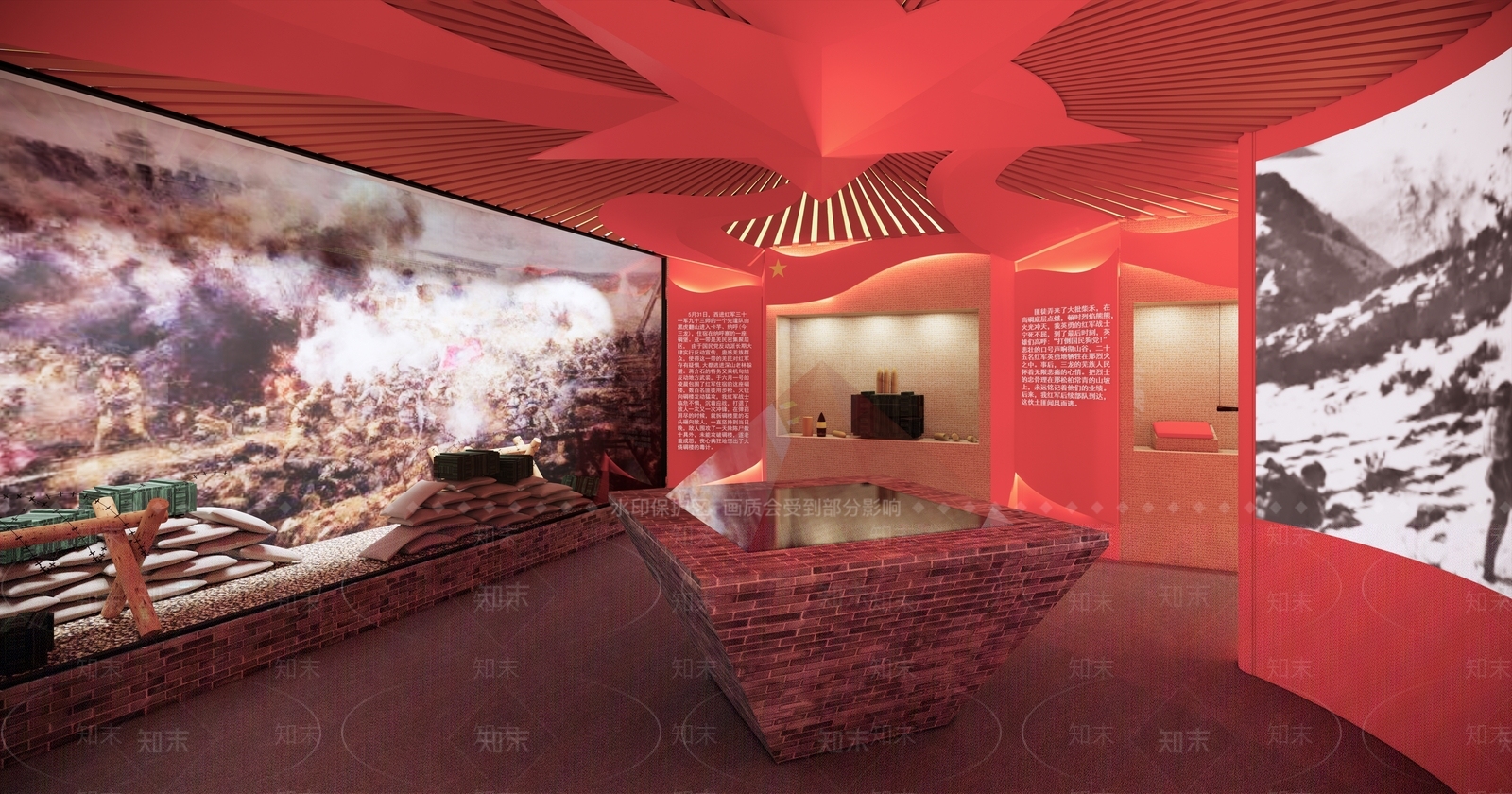 现代红色文化党建展厅SU模型下载【ID:1148636688】