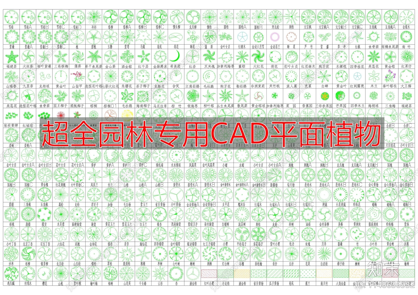 园林专用植物施工图下载【ID:1148636932】
